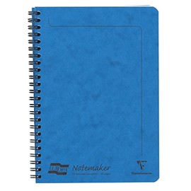 Clairefontaine - Ref 4855Z - Europa Notemaker Sidebound Notebook (120 Pages) - A5 Size, 90gsm Brushed Vellum Paper, Micro-Perforated Sheets, Lined Rulings - Blue