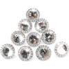 10 x Silver Tone 30mm Rhinestone Drawer Knobs for Cupboard