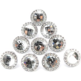 10 x Silver Tone 30mm Rhinestone Drawer Knobs for Cupboard Other Furniture