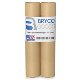 Brown Kraft Packing Paper - 2 Pack of 18" x 100' Rolls - Kraft Paper Roll Ideal for Packing, Moving Supplies, Gift Wrapping, Bulletin Board Paper, Arts and Crafts, Craft Paper - Made in The USA