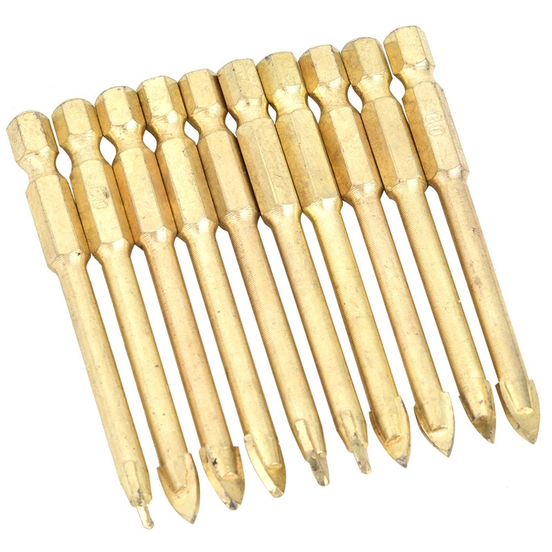 10pcs 8mm Carbide Hex Shank Triangle Spear Head Drill Bits