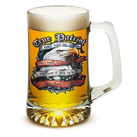 Erazor Bits Large Beer Mugs 25oz Tankard with Handles Military TRUE PATRIOT Glass with Logo (25oz)