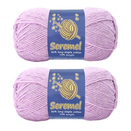 seremel Crochet Yarn - 2 Pack of Acrylic Yarn 6-Strands 100g/3.5oz 190yds 2-Color Soft Yarn for Crocheting and Knitting Sewing Crafting DIY Yarn (B05#Lilac-2)