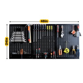 Ultrawall Peg Board Wall Organizer 4 ft. Metal Pegboard Garage Wall Pegboard Tool Storage Kit with Accessories for for Workbench, Garage