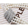 Alilang Elegant Multi-Strand Twisted Faux Pearl Clear Crystals Rhinestones Wedding