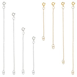 PATIKIL 2/3/4/5 Inch Necklace Extender, 8Pcs Chain Extenders Extension for Necklaces Bracelet Jewelry Making, Golden Silver