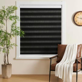 JIANGPIN TEXTILE Cordless Zebra Blinds Window Blind Zebra Shade Blinds for Windows Roller Sheer Shades Privacy Light Filtering Shades for Home Kitchen Bathroom (Width 36'' X Height 72'' Black)