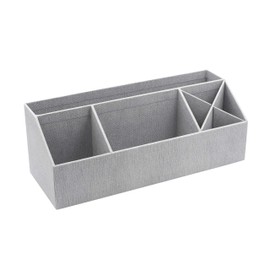 Bigso Elisa Desktop Organizer | Durable Office Desk Organizer for Office Supplies and Accessories | Desk Organizer with 7 Compartments for Customizable Organization | 13.1”x4.9”x4.9” | Ash