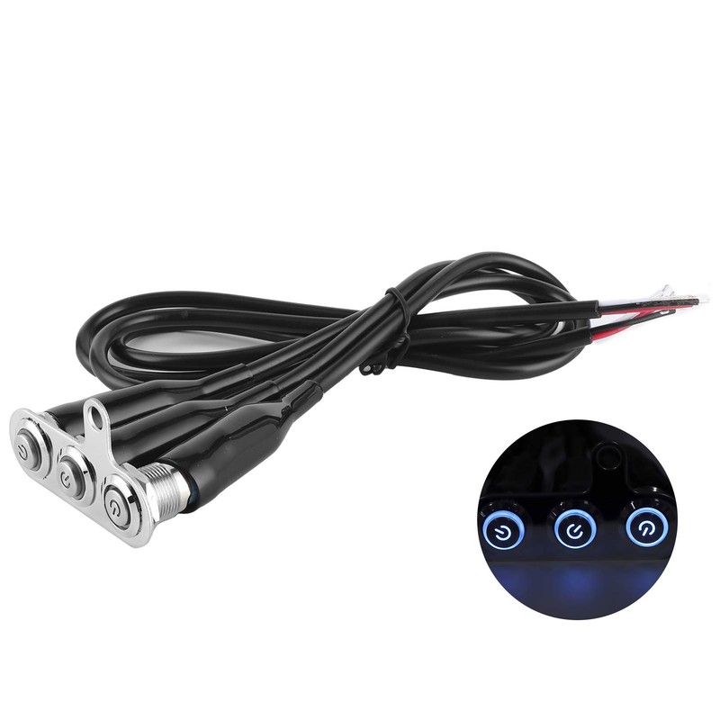Qiilu Motorcycle Handlebar Switch 12 V Stainless Steel Motorcycle Handlebar