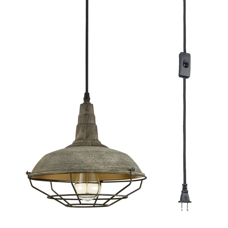 DANSEER Farmhouse Plug in Pendant Light with 16 Feet Hanging