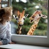 Giraffe Wall Sticker,Giraffe Lover Gift Window Decal,Cute Animal Wall Decor