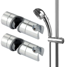 Universal 18-25MM O.D. Hand Shower Rail Head Slider Clamp Holder, Adjustable Shower Head Holder for Bathroom Slide Bar Slider Clamp, Replacement Bracket 360 Degree Rotation Sprayer Holder (2)