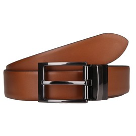 LLoyd Men's Leather Belt Reversible Belt Cambered Black - Blue Can Be Shortened 35 mm Leather Belt, Cognac / Black