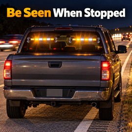 162 LED Dual Car Windshield Strobe Warning Light Bars, 12–24V with 26 Flash Modes and Switchable Colors