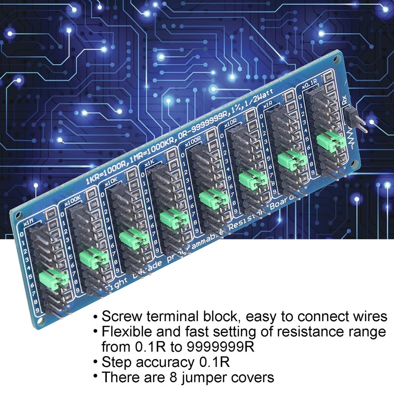 0.1R-9999999R Seven Decades Programmable Resistor Board Adjustable Resistance Sliding Resistance