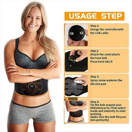 EMS Abdominal Muscle Stimulator – Vibration ABS Trainer & Fitness Massager for Home Workout (USB Rechargeable)