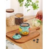 Hand-Painted Ceramic Honey Jar, 8 oz Honey Pot with Dipper