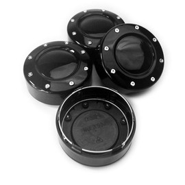 Wheel Center Cap, Outer Diameter 4.0 inches (102 mm), Inner Diameter 3.7 inches (95 mm), Set of 4, ABS Hub Cap, Black, Simple