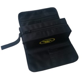 Copechilla tool roll canvas with tool bag small,black,1680D material high density waterproof wear Resistant,With zipper compartment,lanyard,for small tools and stationery
