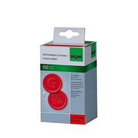 Sigel WM006 Tokens Drinks, red, Ã 0.98 inch, 100 pcs.