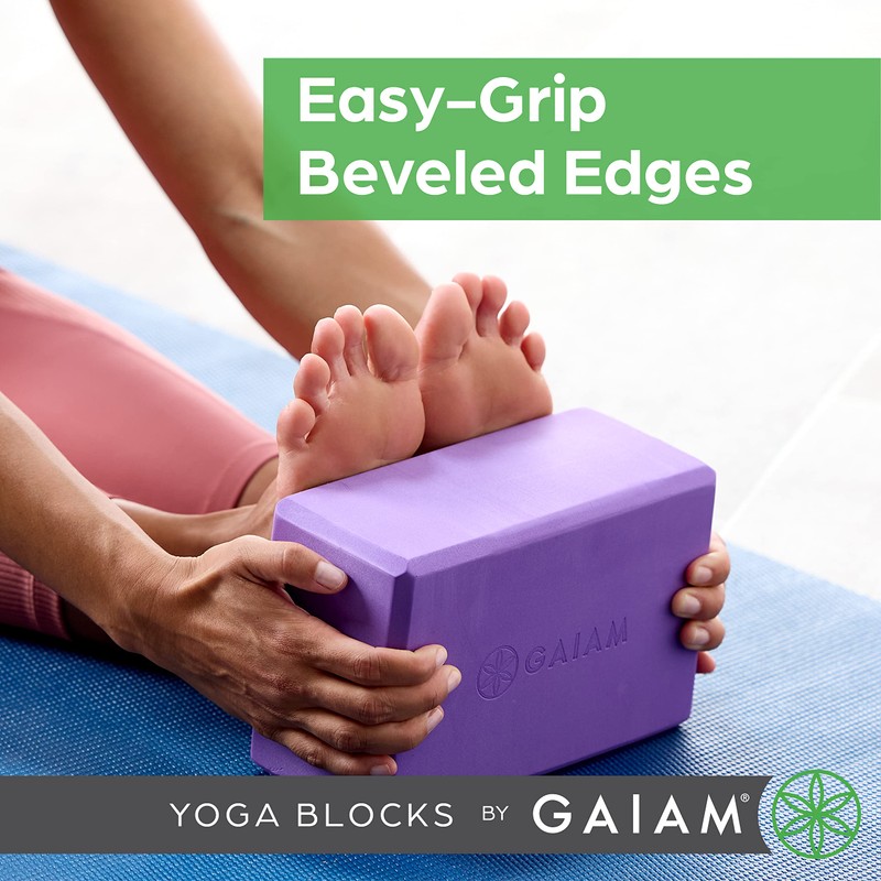 Gaiam Yoga Block - Supportive Latex-Free EVA Foam Soft Non-Slip