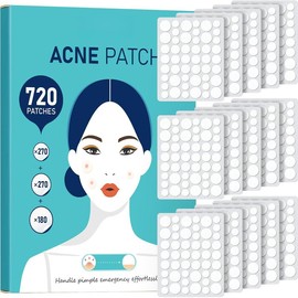 LitBear Pimple Patch Bulk 480 Patches 3 Size Acne Patches for Face, Hydrocolloid Spot Stickers for Covering Zits, Blemishes, and Breakouts Facial Skincare Peel Sensitive Skin Repair - Size: 720 Count