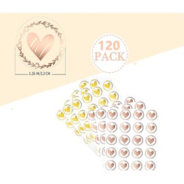 Pack of 120 Envelope Stickers Heart, YiXuTag Envelope Stickers Embossed Heart 3.2 cm Round Heart Stickers for Wedding Invitations Crafts, Envelope Stickers Seal Stickers (Blue)
