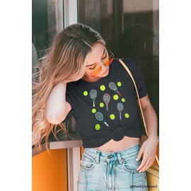 Tennis Shirts for Women: Tennis Ball Tenniscore Graphic Tees Sport Coach Athletic Short Sleeve Tops
