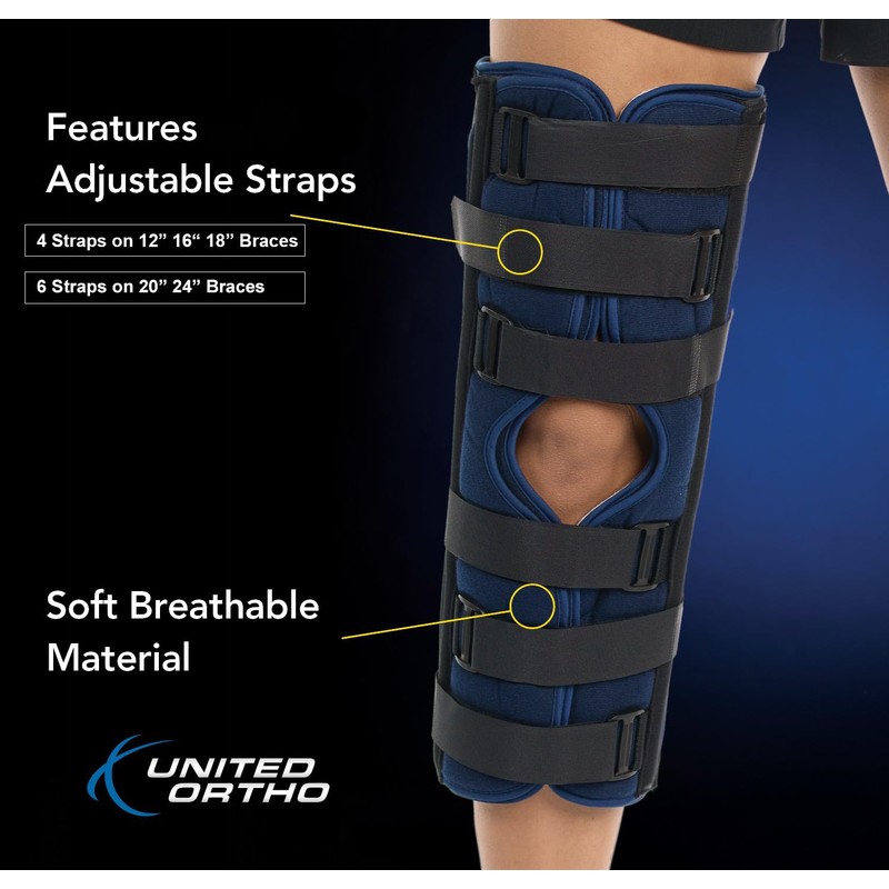 United Ortho 61024 3-Panel Knee Immobilizer, 24" Size