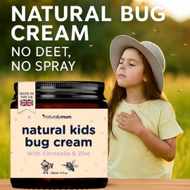 NATURALLY MUM – Bug Cream for Kids & Babies [NATURAL & SAFE] – Skin Soothing Cream with Zinc - For Outdoors – Made in UK