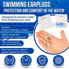 Ohrstöpsel – wiederverwendbar, ultraweiches Silikon, reduziert Lärm beim Schlafen, Lernen, Konzentrieren oder Reisen. Schützt Ihre Ohren beim Wassersport