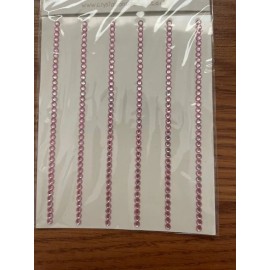 Unbranded CraftbuddyUS 220pcs 3mm Pink Self Adhesive Diamante Rhinestone Strip Gems, DIY