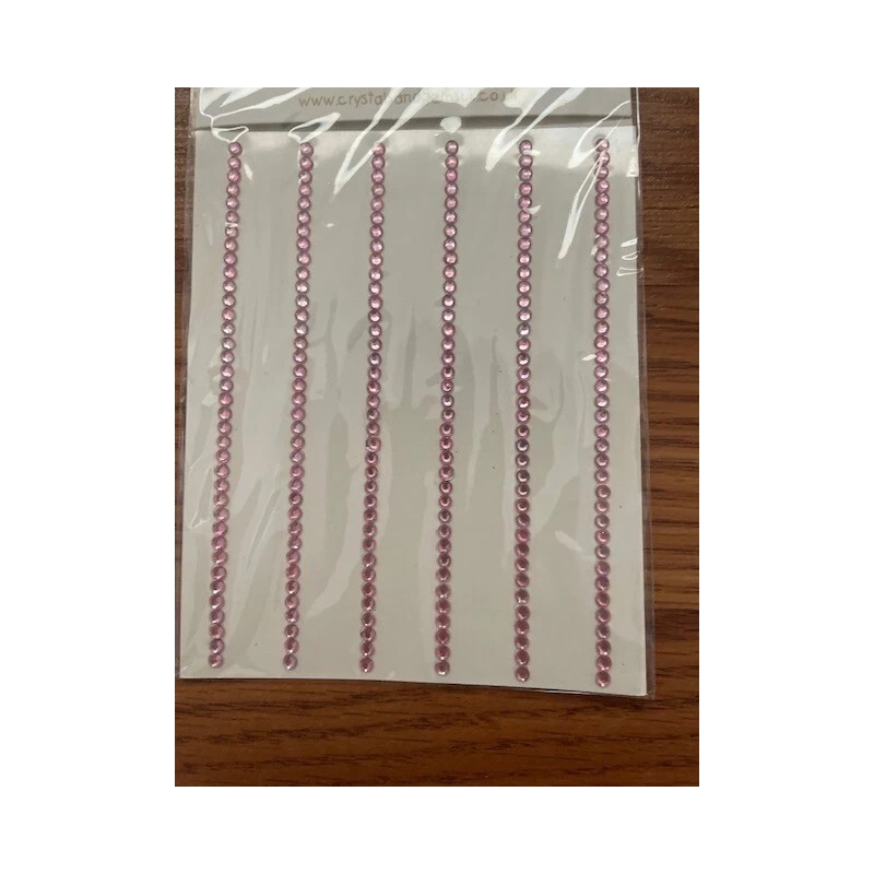 Unbranded CraftbuddyUS 220pcs 3mm Pink Self Adhesive Diamante Rhinestone Strip