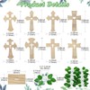 KitBeads 8pcs Wood Cross Cutouts Jesus Cross with Flower Baptism