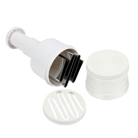 Voila Houseware Large Food Chopper with Container, Garlic Chopper, Onion Chopper, Vegetable Chopper, Nut Chopper, Manual Handheld Cutter for Veggie, White