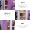 Healifty Dollhouse Cabinet Wooden Mini Purple Wardrobe Dollhouse Furniture Miniature