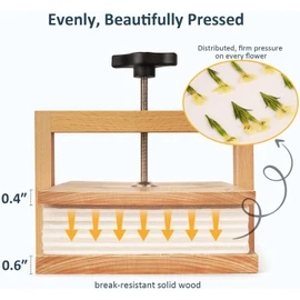 wisedry Flower Press Kit, Easy One-Step Pressing, Even Pressure, 6 Layers, 10 x 6 inch Flower Press Kit for Kids and Adults, Great Gifts for Anyone Who Loves Flowers and Crafts, Gift Box & User Guide