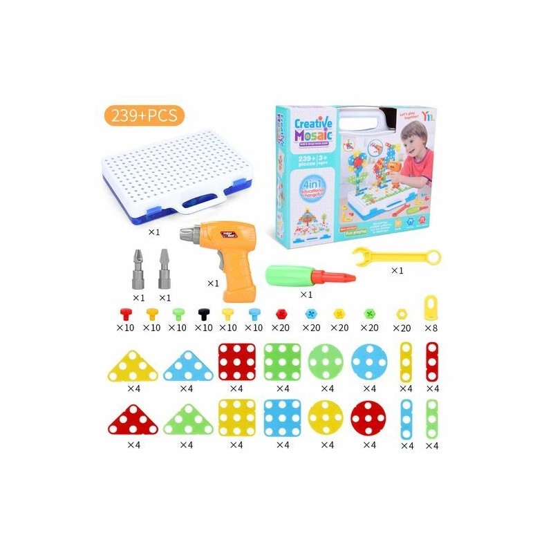 ADH Hot selling# Educational DIY assembling toolbox nut building block