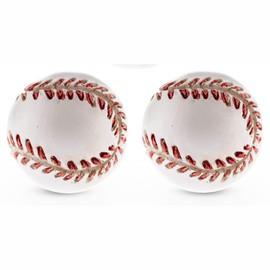 Baseball Knob – Premium Decorative Knobs for Cabinets and Drawers – Novelty Furniture Knobs and Pulls for DIY Hardware Crafts – Vanity, Bathroom, or Dresser Hardware for Home Decor - Set of 2