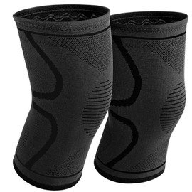 WellSync Knee Brace Men Women Compression Stability Knee Support for Joint Pain Meniscus Tear Arthritis Injuries Non-Slip Breathable Knee Brace for Sports Running Jogging Set of 2