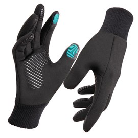 FEWTUR Winter Gloves for Men and Women in Cold Weather - Waterproof Touchscreen Gloves for Running Hiking Bike, Water Proof Black Snow Warm Gloves Touch Screen for Biking Driving Soccer