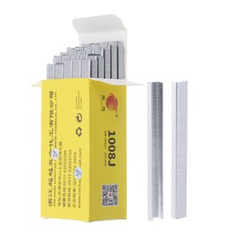 HARFINGTON 10000pcs 1008J 20Ga 3/7-inch Crown 1/3-inch Staples U-Shaped Galvanized Straight Brad Nails with Storage Box for Woodworking DIY Decoration, Silver Tone