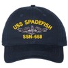 USS Spadefish SSN-668 with Silver Dolphins Unstructured Dad Cap (Navy