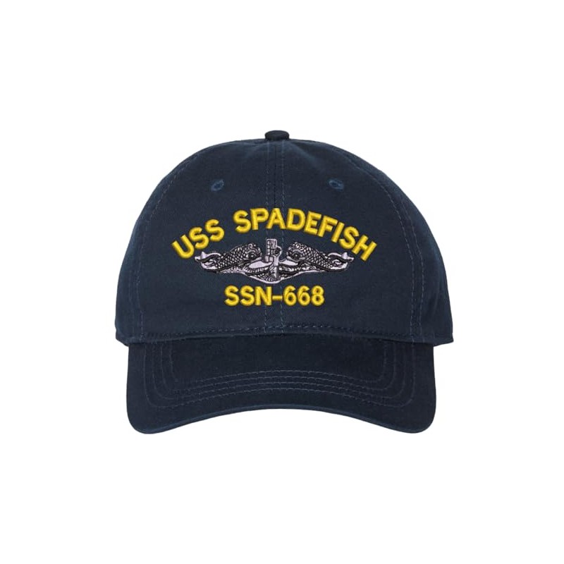 USS Spadefish SSN-668 with Silver Dolphins Unstructured Dad Cap (Navy