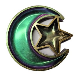 Moon and Stars Jewelry Tray Ring Dish Trinket Tray Decorative Resin Birthday Holiday Gift Tray (Chameleon Green)