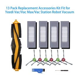 Accessories Kit Fit for Yeedi Vac 2 Pro/Vac/Vac Max/Vac Station Robot Vacuum Replacement parts, 13 Pack