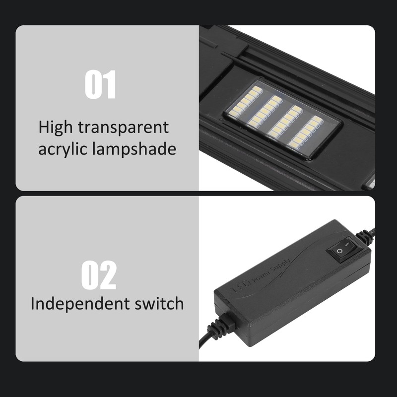 LED Full Spectrum Aquarium Light with Brackets Fish Tank Light