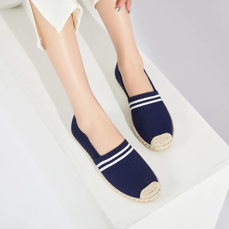 BABUDOG - Mocasines para mujer, de malla, zapatos planos blancos
