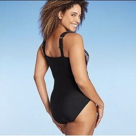 AQUA GREEN Women's Asymmetrical Shoulder One Piece Swimsuit Size Large NWT