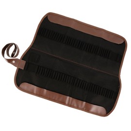 US Art Supply 72 Slot Pencil Canvas Folding Roll-Up Pencil Holder - Size: 19.3" x 15.3"